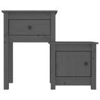 Bedside Cabinet Grey 79.5x38x65.5 cm Solid Wood Pine