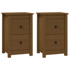 Bedside Cabinets 2 pcs Honey Brown 40x35x61.5 cm Solid Wood Pine