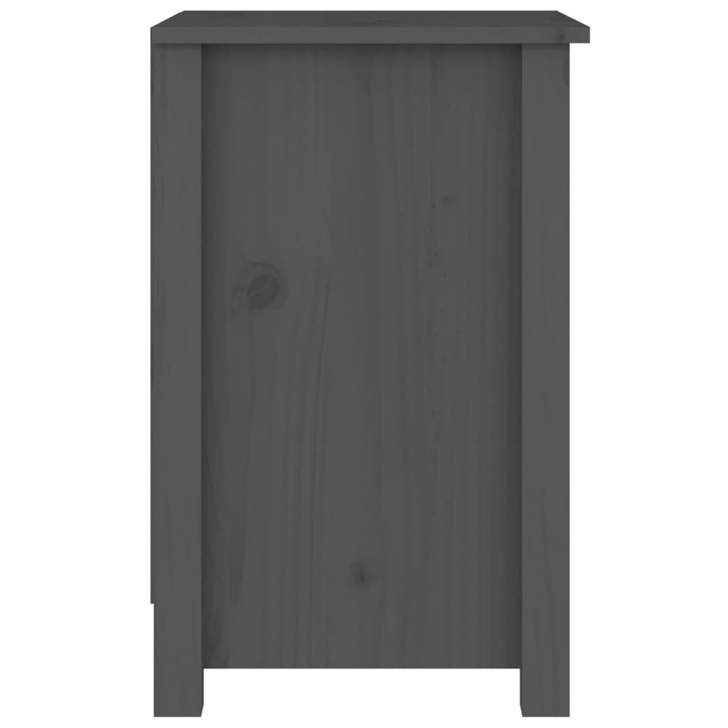 Bedside Cabinet Grey 40x35x55 cm Solid Wood Pine