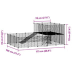 36-Panel Pet Cage With Door Black 35X35 Cm Steel