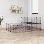 36-Panel Pet Cage With Door Black 35X35 Cm Steel