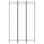 3-Panel Room Divider White 120x200 cm Fabric