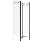 3-Panel Room Divider White 120x200 cm Fabric