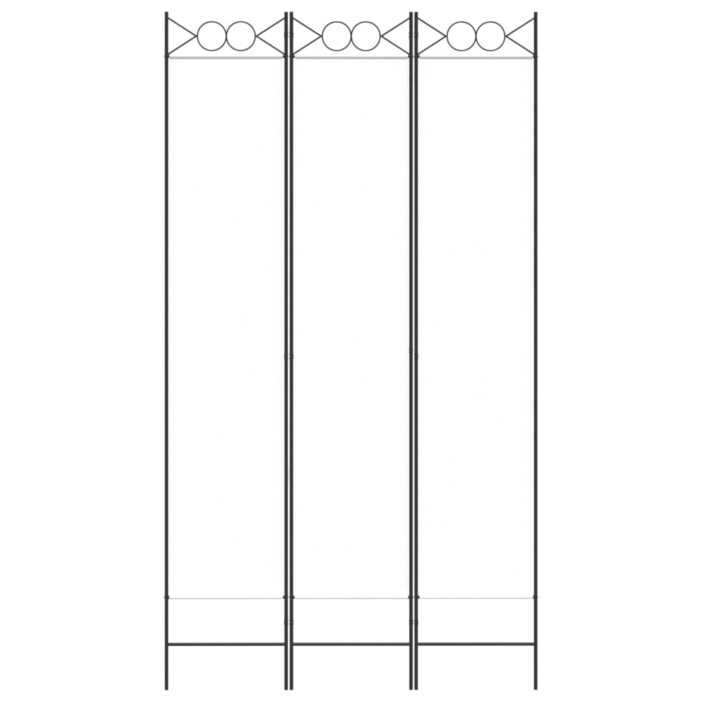3-Panel Room Divider White 120x220 cm Fabric