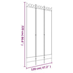 3-Panel Room Divider White 120x220 cm Fabric