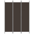 3-Panel Room Divider Brown 150x200 cm Fabric