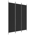 3-Panel Room Divider Black 150x200 cm Fabric