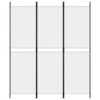 3-Panel Room Divider White 150x180 cm Fabric