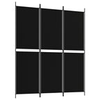3-Panel Room Divider Black 150x180 cm Fabric
