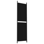 3-Panel Room Divider Black 150x180 cm Fabric