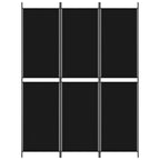 3-Panel Room Divider Black 150x200 cm Fabric