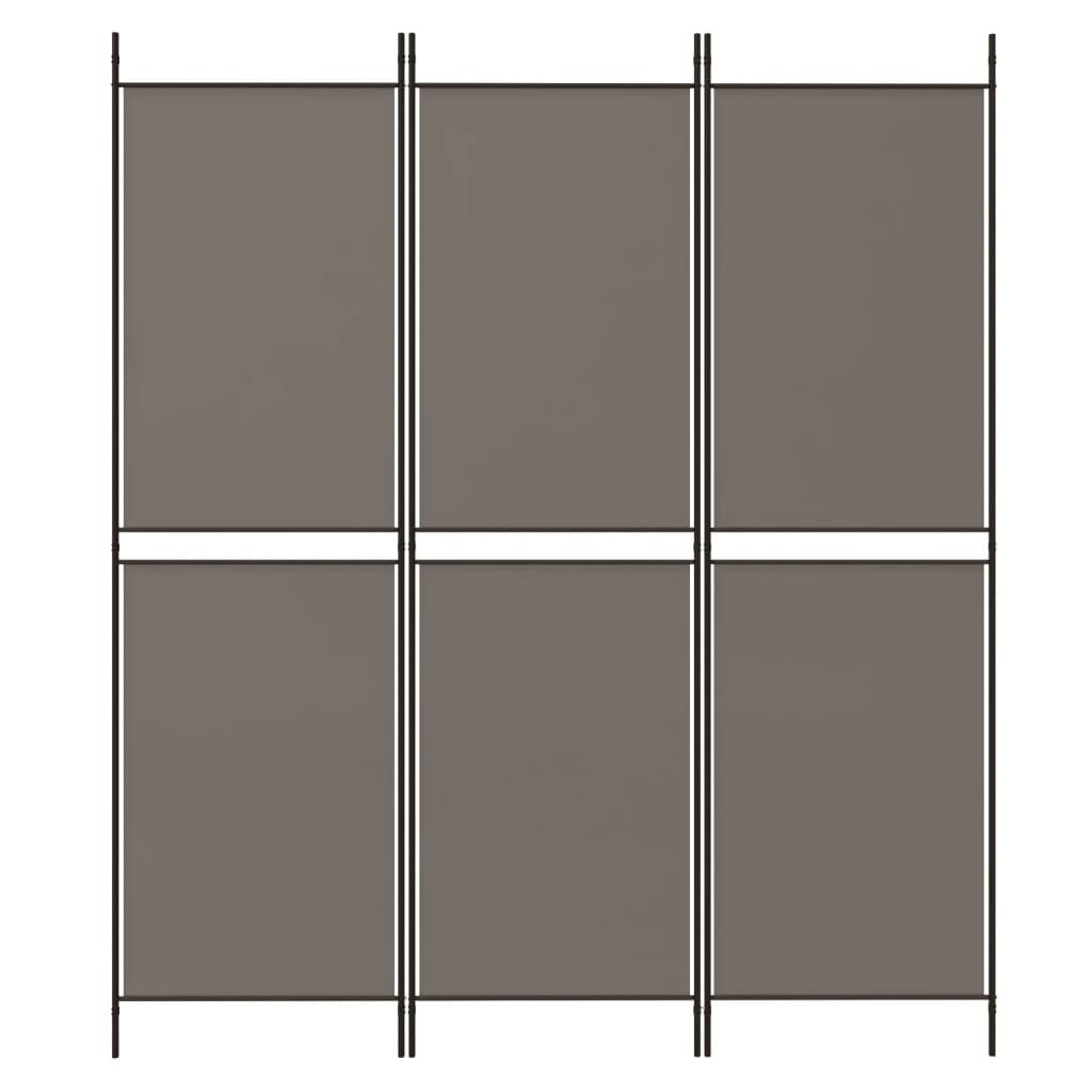 3-Panel Room Divider Anthracite 150x220 cm Fabric