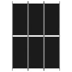 3-Panel Room Divider Black 150x220 cm Fabric