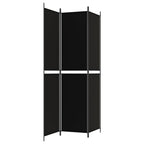 3-Panel Room Divider Black 150x220 cm Fabric
