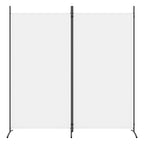 2-Panel Room Divider White 175x180 cm Fabric