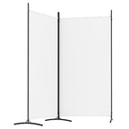 2-Panel Room Divider White 175x180 cm Fabric