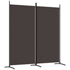 2-Panel Room Divider Brown 175x180 cm Fabric