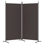 2-Panel Room Divider Brown 175x180 cm Fabric