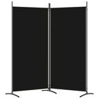 2-Panel Room Divider Black 175x180 cm Fabric