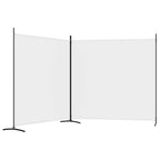 2-Panel Room Divider White 348x180 cm Fabric