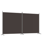 2-Panel Room Divider Brown 348x180 cm Fabric