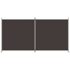 2-Panel Room Divider Brown 348x180 cm Fabric