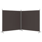 2-Panel Room Divider Brown 348x180 cm Fabric