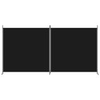 2-Panel Room Divider Black 348x180 cm Fabric