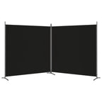 2-Panel Room Divider Black 348x180 cm Fabric