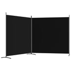 2-Panel Room Divider Black 348x180 cm Fabric