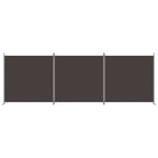 3-Panel Room Divider Brown 525x180 cm Fabric