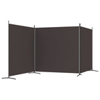 3-Panel Room Divider Brown 525x180 cm Fabric