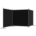 3-Panel Room Divider Black 525x180 cm Fabric
