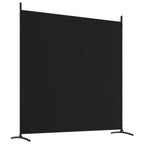 3-Panel Room Divider Black 525x180 cm Fabric