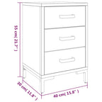 Bedside Cabinet Black 36x30x54 cm Solid Pinewood