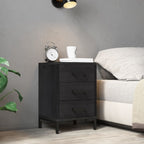 Bedside Cabinet Black 36x30x54 cm Solid Pinewood