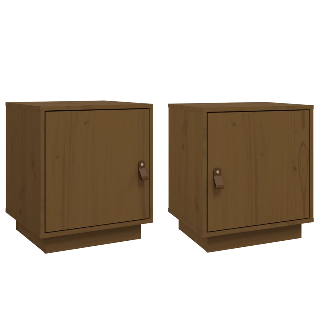 Bedside Cabinets 2 pcs Honey Brown 40x34x45 cm Solid Wood Pine