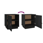 Bedside Cabinets 2 pcs Black 40x34x45 cm Solid Wood Pine