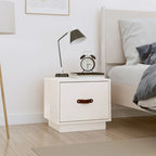Bedside Cabinet White 40x34x35 cm Solid Wood Pine