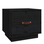 Bedside Cabinet Black 40x34x35 cm Solid Wood Pine
