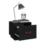 Bedside Cabinet Black 40x34x35 cm Solid Wood Pine