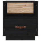 Bedside Cabinet Black 40x34x45 cm Solid Wood Pine