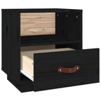 Bedside Cabinet Black 40x34x45 cm Solid Wood Pine