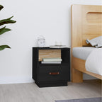 Bedside Cabinet Black 40x34x45 cm Solid Wood Pine
