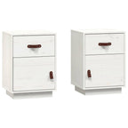 Bedside Cabinets 2 pcs White 40x34x55 cm Solid Wood Pine