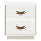 Bedside Cabinet White 40x34x45 cm Solid Wood Pine
