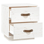 Bedside Cabinet White 40x34x45 cm Solid Wood Pine