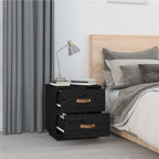 Bedside Cabinet Black 40x34x45 cm Solid Wood Pine