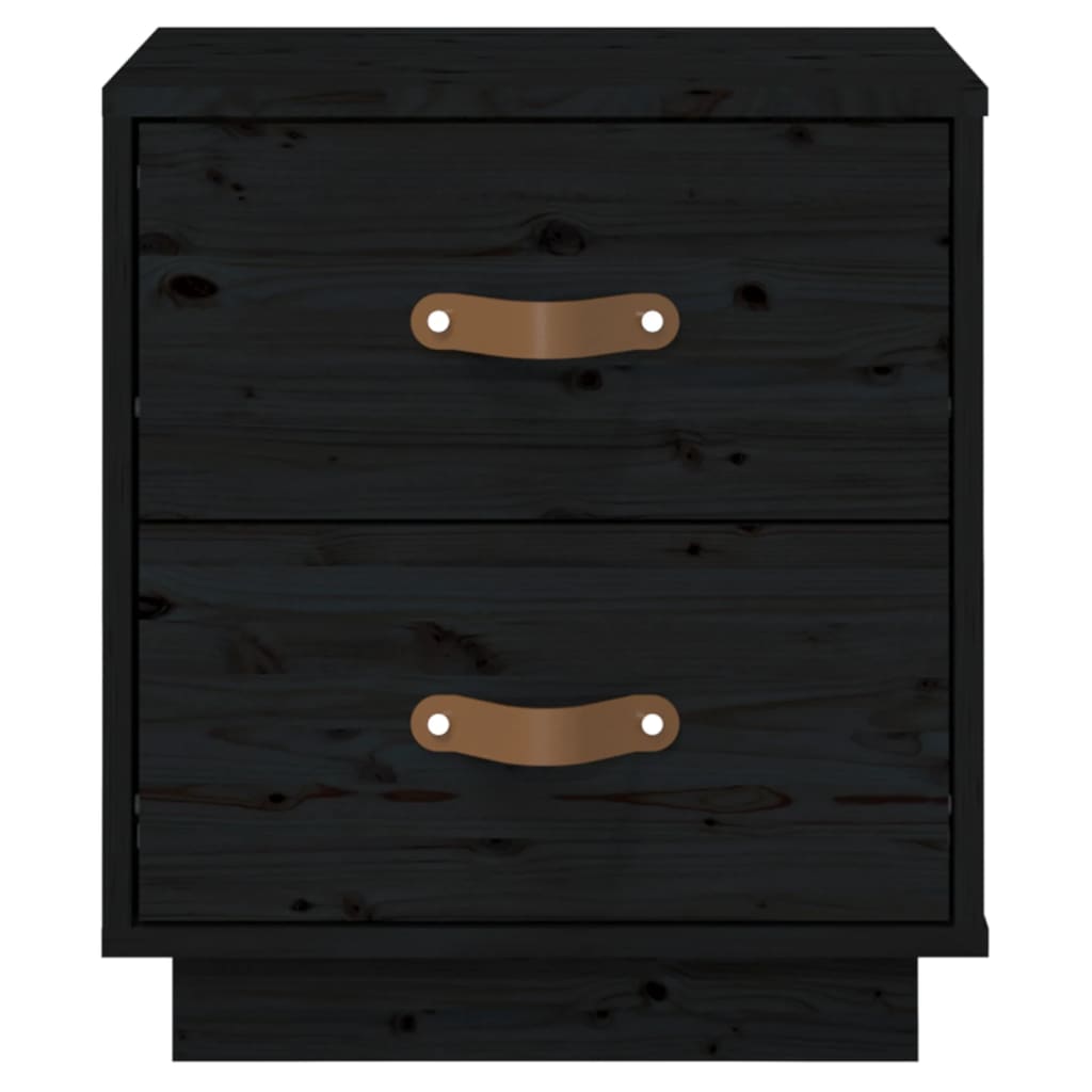 Bedside Cabinet Black 40x34x45 cm Solid Wood Pine