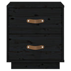 Bedside Cabinet Black 40x34x45 cm Solid Wood Pine